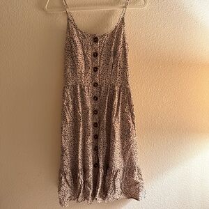 COASTAL COWGIRL COTTAGECORE stylish Brown Patterned Women's Dress M